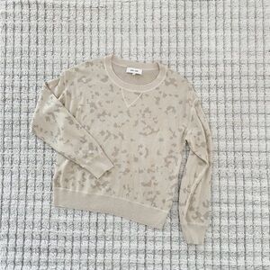 John + Jenn Beige Camo Crew Neck Sweater